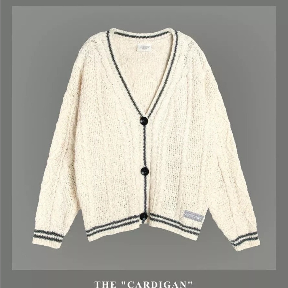 Cream Cable Knit Cardigan Sweater